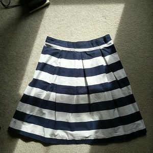 Modcloth Navy Striped Full Skirt